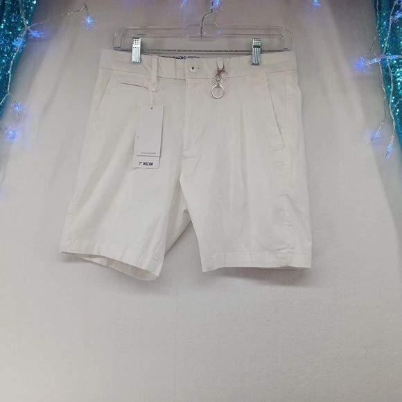 NWT Denim & Flower Women MSRP $48 White Chino Bermuda Style Shorts SZ 29 Stretch - Picture 1 of 16
